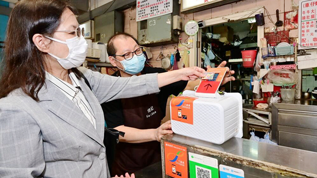 食環署街市已標示接受電子支付攤檔 方便市民使用消費券