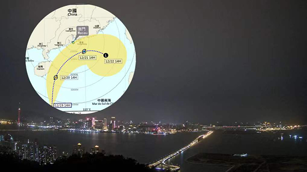 「雷伊」迫近 澳門今晚至明晨將發一號風球