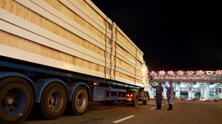 124套「活動房屋」經港珠澳大橋運抵本港 用作方艙醫院建設