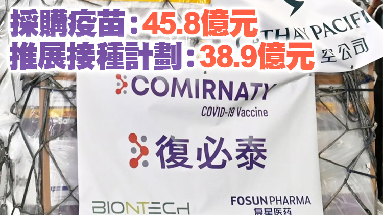 港府料本年度需90億元採購新冠疫苗及推動接種計劃
