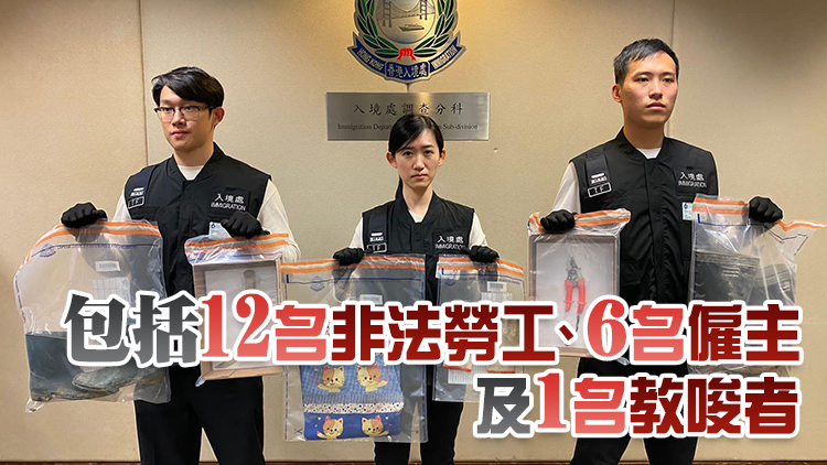入境處一連4日全港打擊非法勞工 拘捕19人