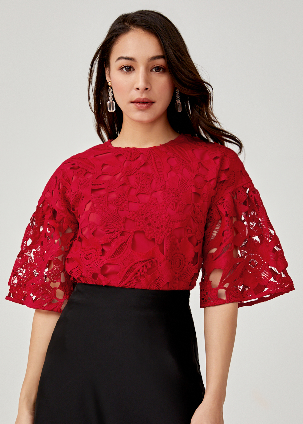 Andela Lace Flare Sleeve Top (LN0375).jpg