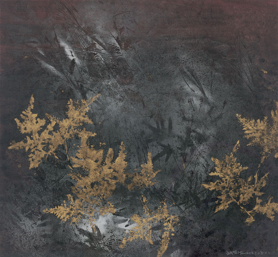 记忆的花园210801 水墨设色拓印 44x48.5cm 2021.jpg