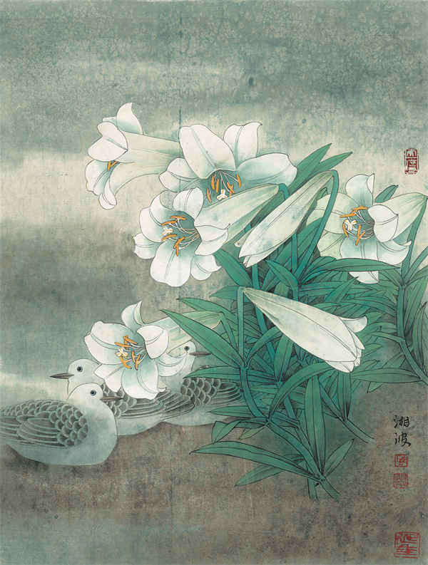 陈湘波《润物无声》 55cm×42cm 纸本设色 2000年.jpg