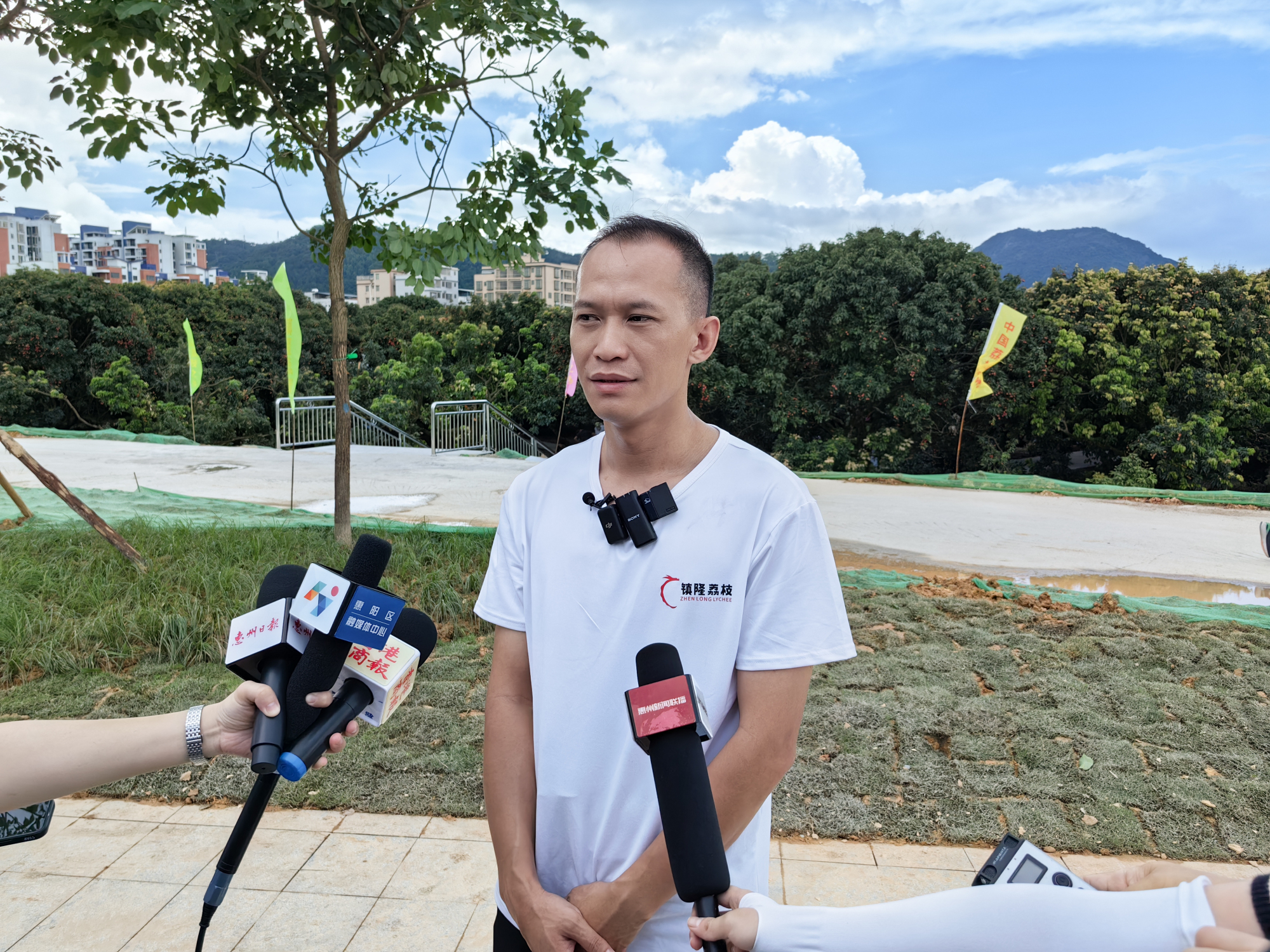 4、惠州市惠陽區鎮隆鎮荔枝生產協會會長葉賢亮在接受媒體採訪.jpg