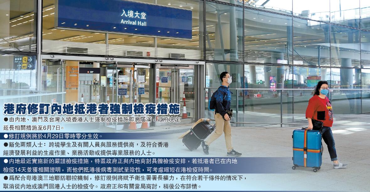 內地抵港強檢令延長 跨境學童和商務人士可豁免