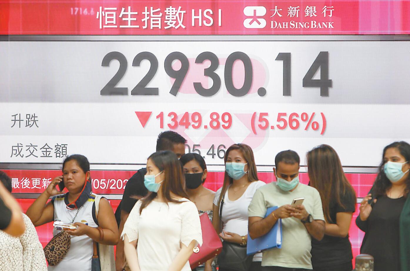 港股跌穿23000點 南下資金流入44億