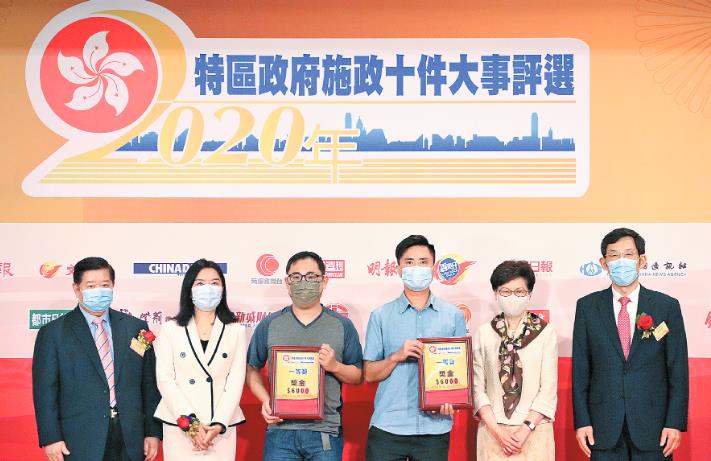 國安法實施及疫苗採購膺2020十大施政評選首兩位