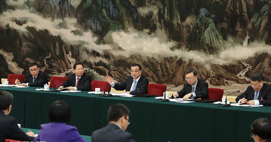 李克强等分别参加全国人大会议一些代表团审议