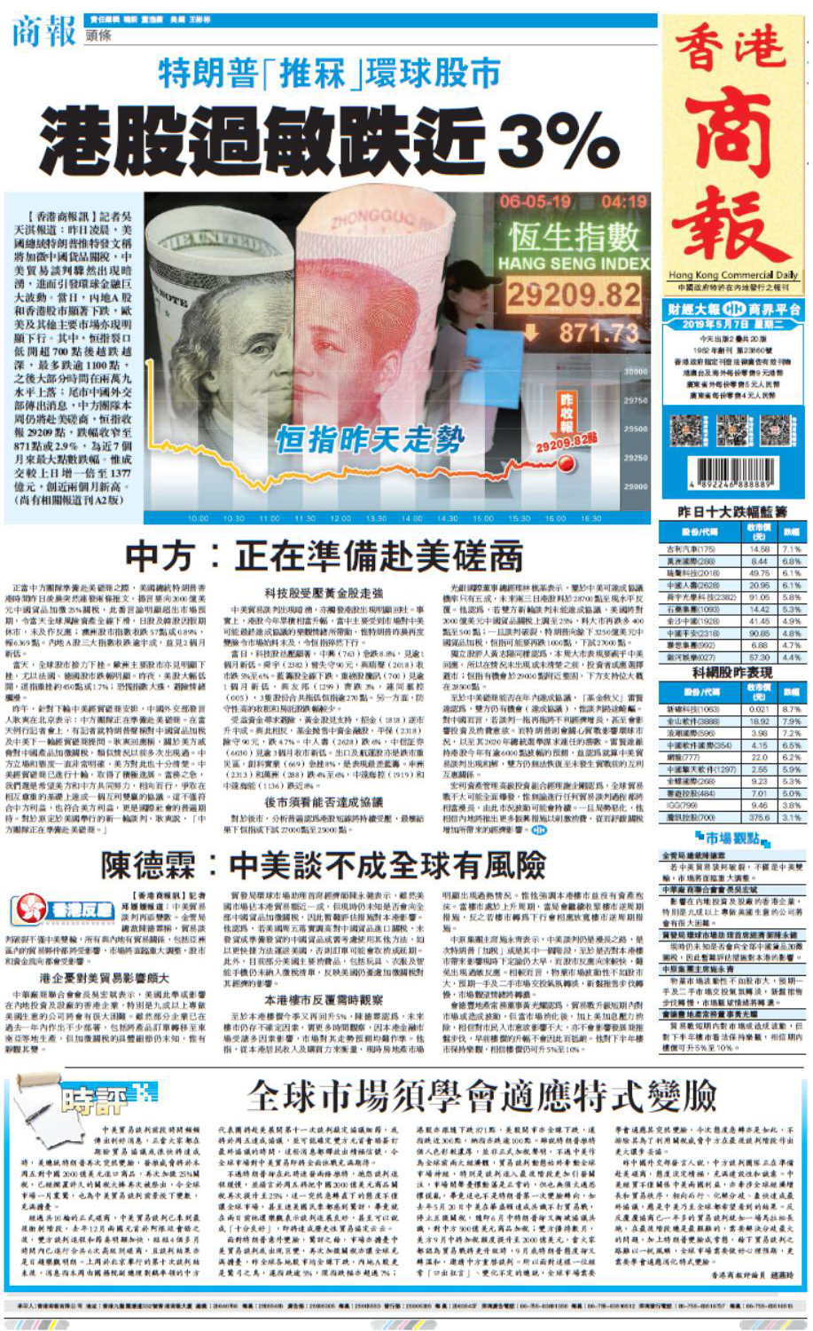 05月07日香港商报A1