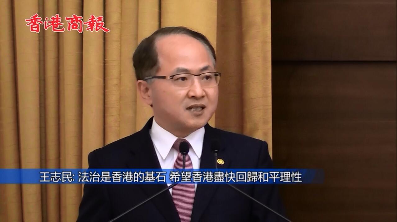 王志民：法治是香港的基石 希望香港盡快回歸和平理性
