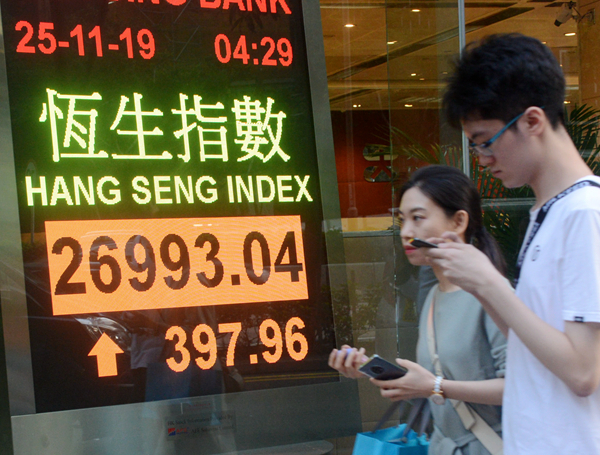 憧憬中美年底達成貿協 港股發力急升397點
