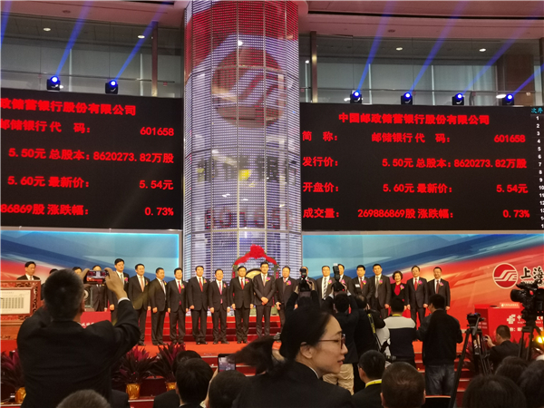 邮储银行今日登陆A股 收盘上涨2%