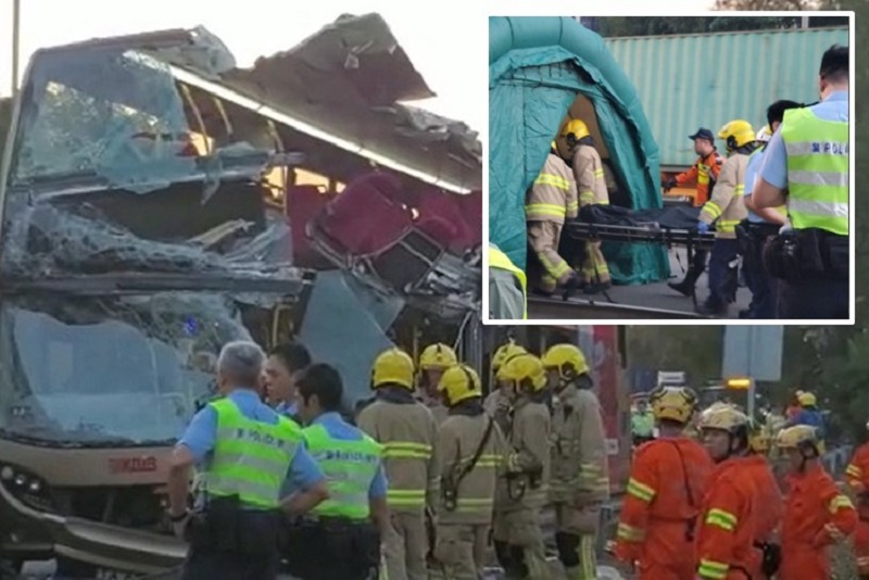 香港粉岭发生车祸致6人死亡30餘人受傷 林鄭探望傷者