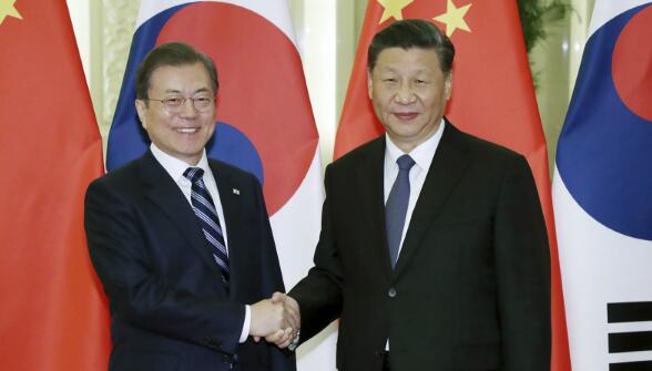 習近平會見韓國總統文在寅