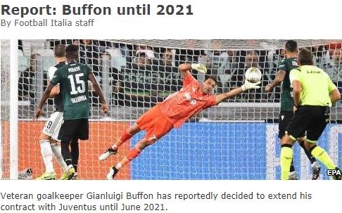 宝刀不老！曝布冯将与尤文再续一年 42岁仍不服老