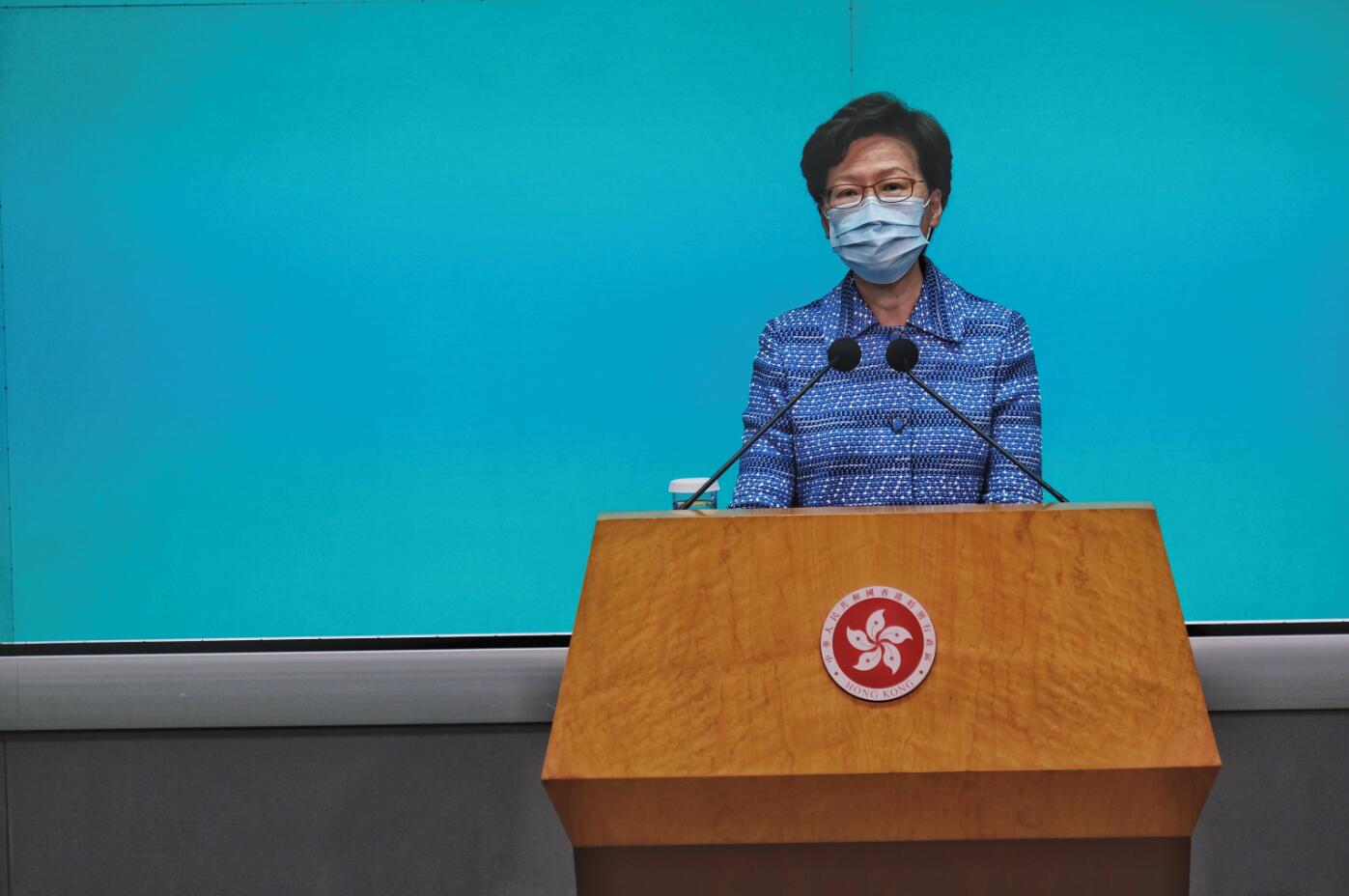 譴責周日黑暴批評外國雙標 林鄭：香港國安法勢在必行