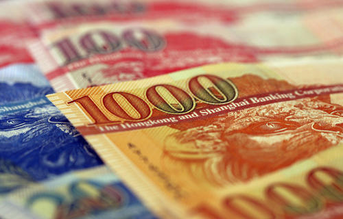 港元一個月期HIBOR連跌5天