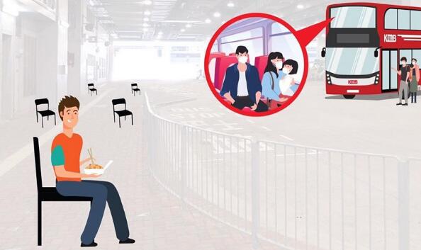 九巴三個巴士總站提供座椅給市民食飯