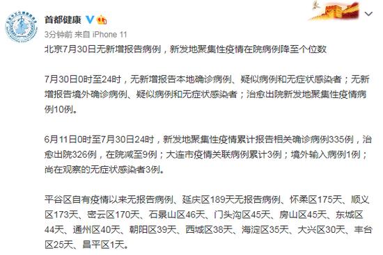 北京新发地聚集性疫情在院病例降至个位