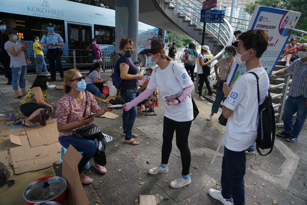 圖集|多部門在中環聯合開展限聚令巡查