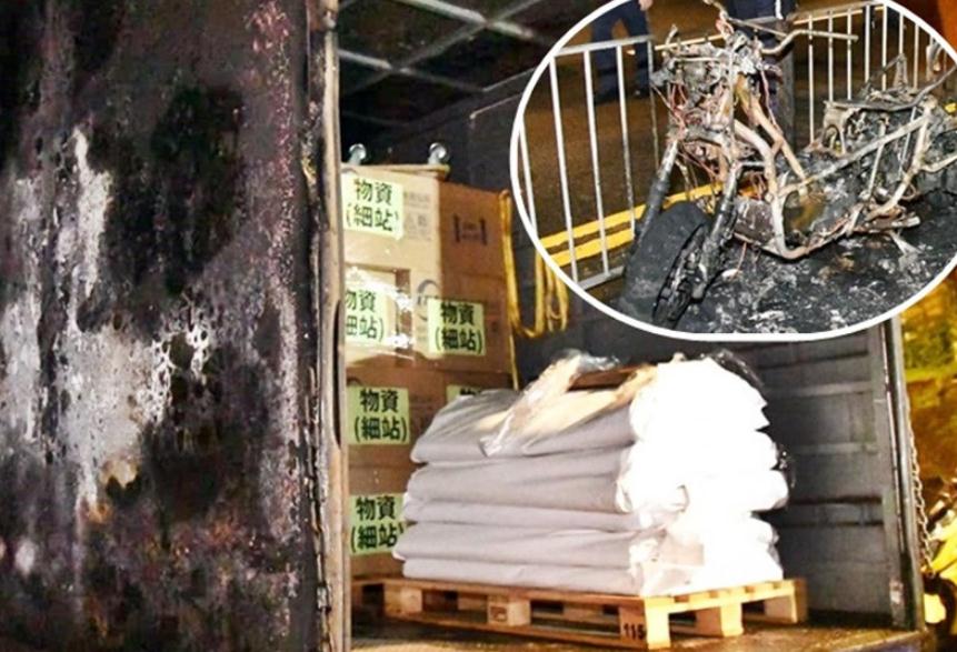 葵涌3電單車遭縱火 波及運載抗疫物資貨車
