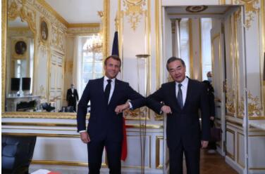 法国总统马克龙会见王毅