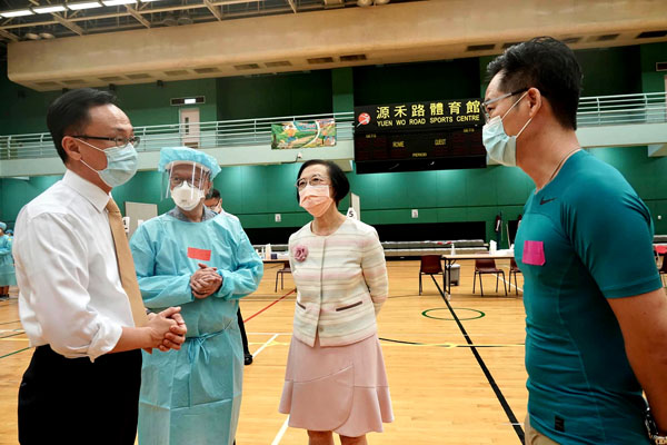 陳肇始聶德權訪社區檢測中心見證普檢圓滿結束