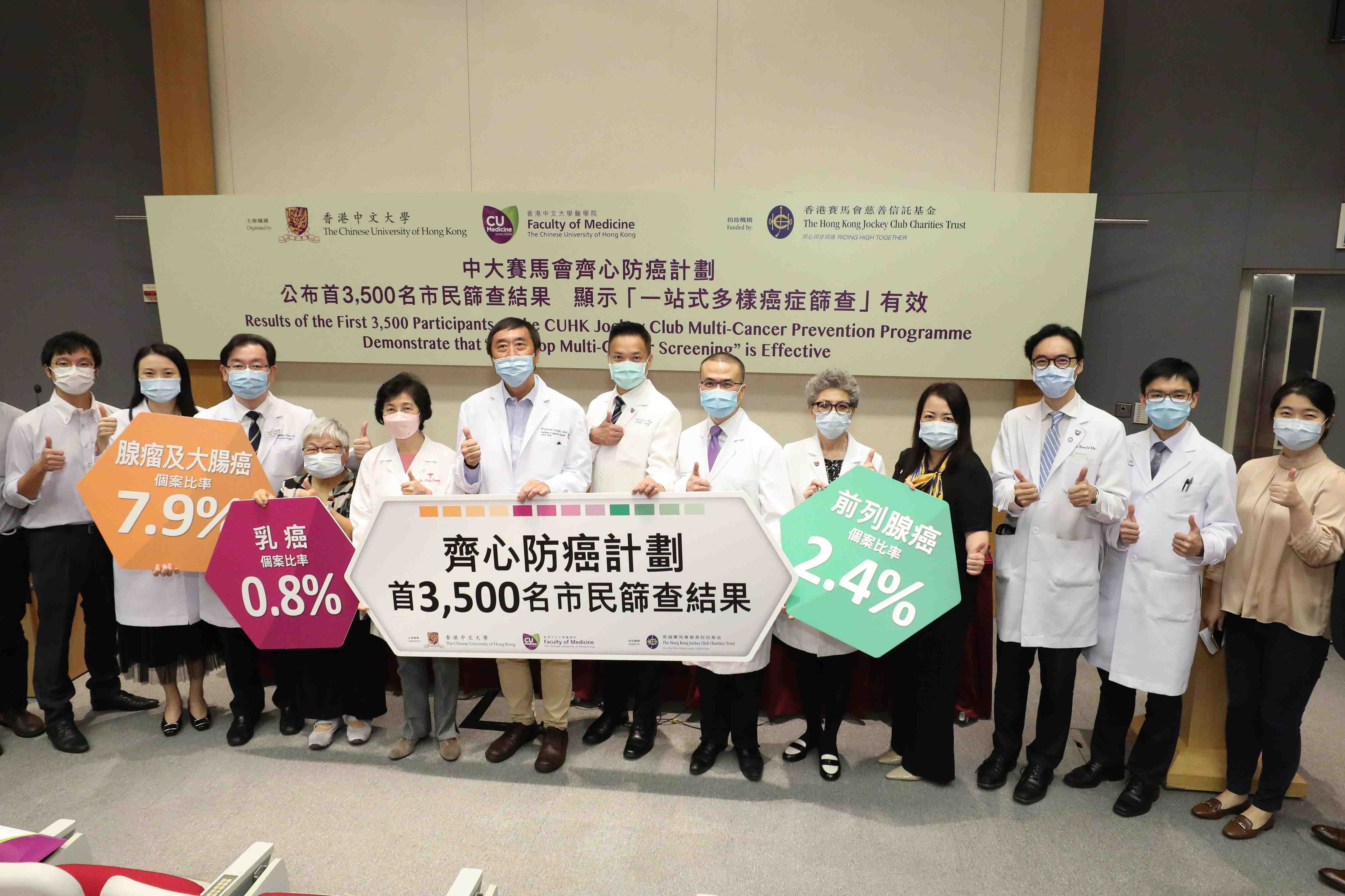 港中大防癌計劃公布早期市民篩查結果