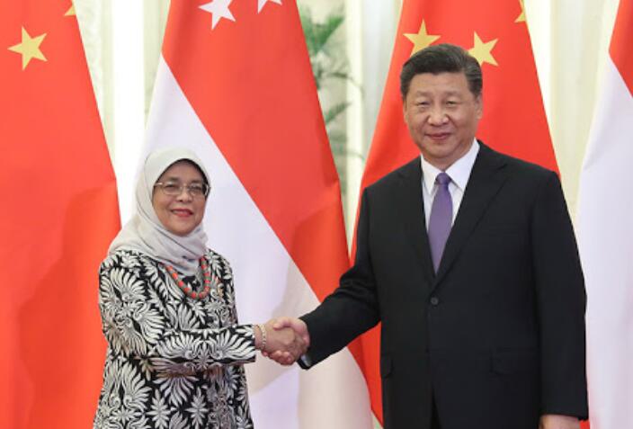 习近平同新加坡总统哈莉玛就中新建交30周年互致贺电