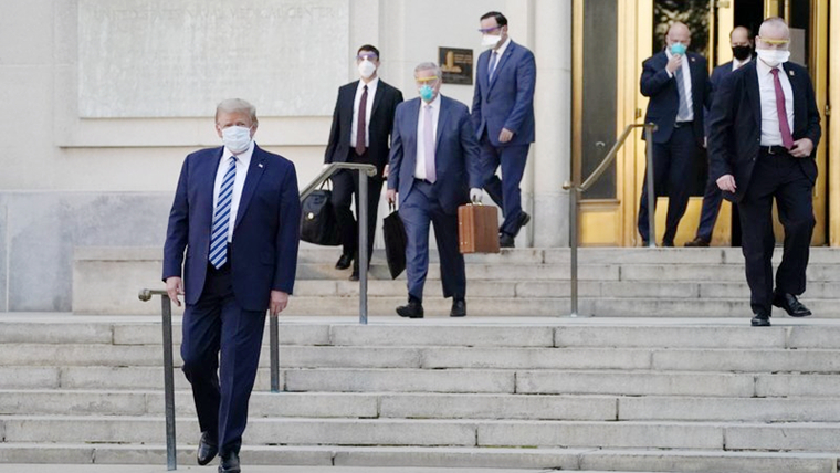 有片丨特朗普正式出院返回白宫