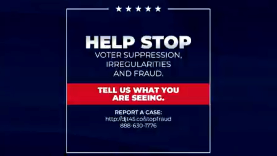 特朗普團隊公布熱線電話 號召選民舉報選票舞弊