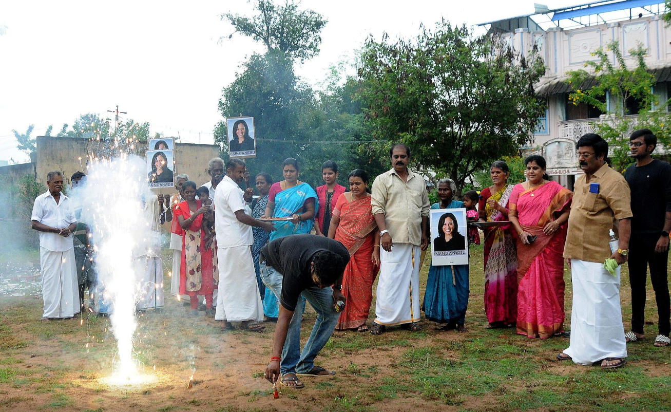 印度民眾对賀錦麗當選美國副總統表示感謝 称其為「印度的女兒」