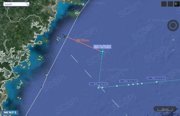 美國偵察機在東海上空偵察 一度飛至距離溫州只有73公里