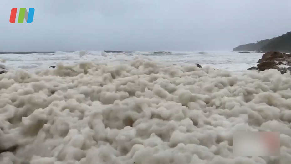 有片丨澳洲極端天氣堆出一米高泡沫海岸線