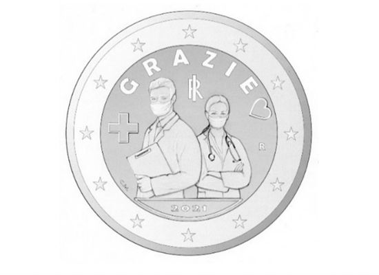 意大利央行發行2歐元流通紀念硬幣 緬懷抗疫英雄