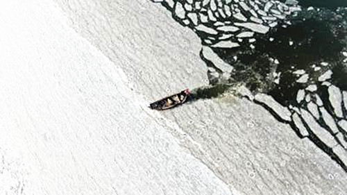 中國1月北部海域最大浮冰範圍達55-65海里