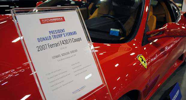 曾屬特朗普的法拉利跑車即將拍賣