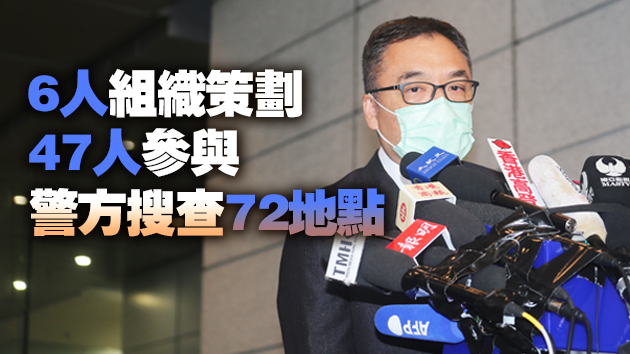 有片｜警方出動1000警力 拘涉顛覆國家政權53人