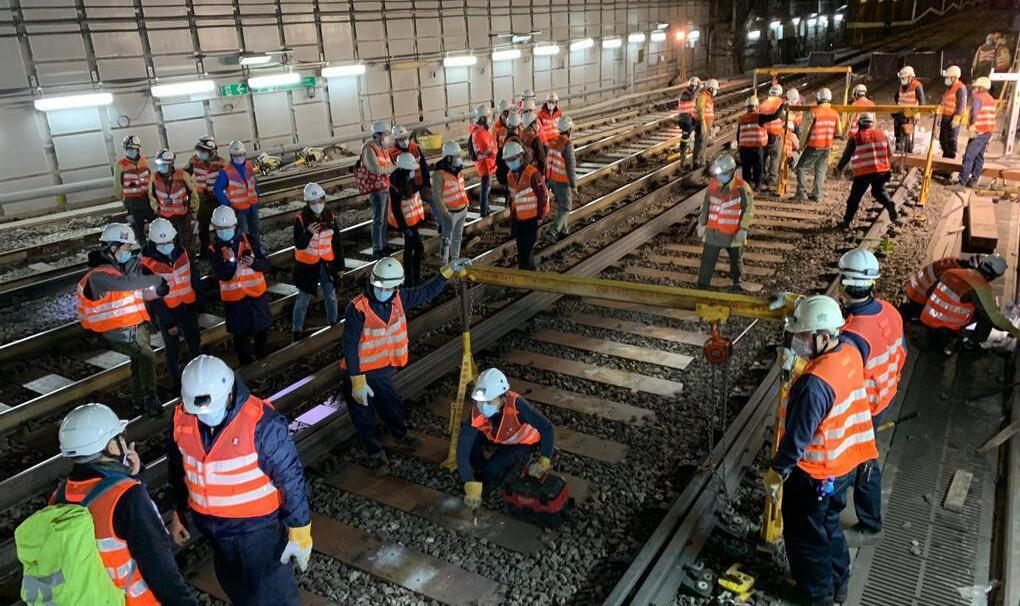 東鐵線過海段新軌道接駁工程相關工作完成 今日恢復正常服務