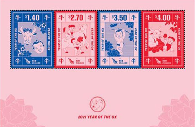 連續25年發行中國生肖郵票 新西蘭牛年郵票亮相 