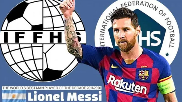 梅西當選近十年世界最佳球員 C羅屈居第二