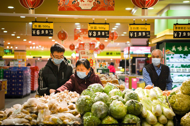 统计局：1月份食品价格同比上涨1.6% 其中鲜菜价格上涨10.9%