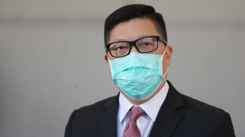 鄧炳強到維園花市探望前綫當值警員