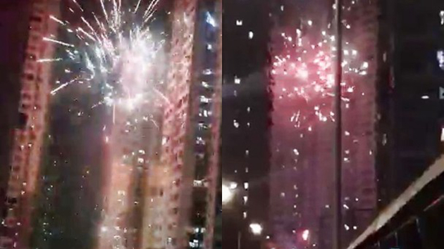 涉大年初一晚於荃灣非法放煙花 警拘2男子