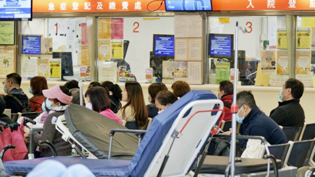 本港10間公院爆滿 昨日逾5000人急症室求診