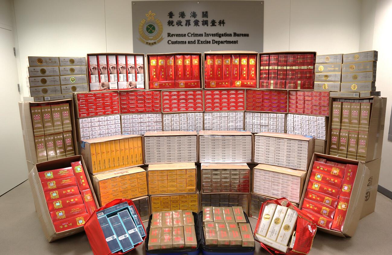 海關檢獲約59萬支懷疑私煙 市值約160萬元