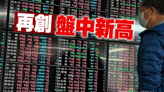台積電走堅 台股早盤大漲171點