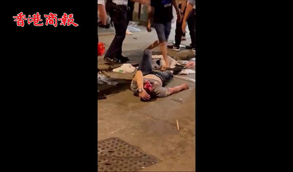 有片｜深水埗街頭爆混戰 兩男遭圍毆倒地頭部浴血