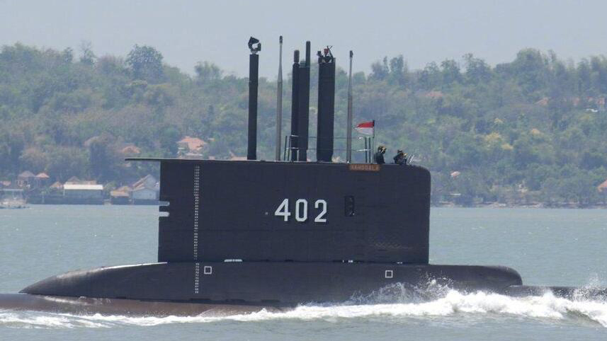印尼軍方一艘潛艇在峇里島附近海域失聯